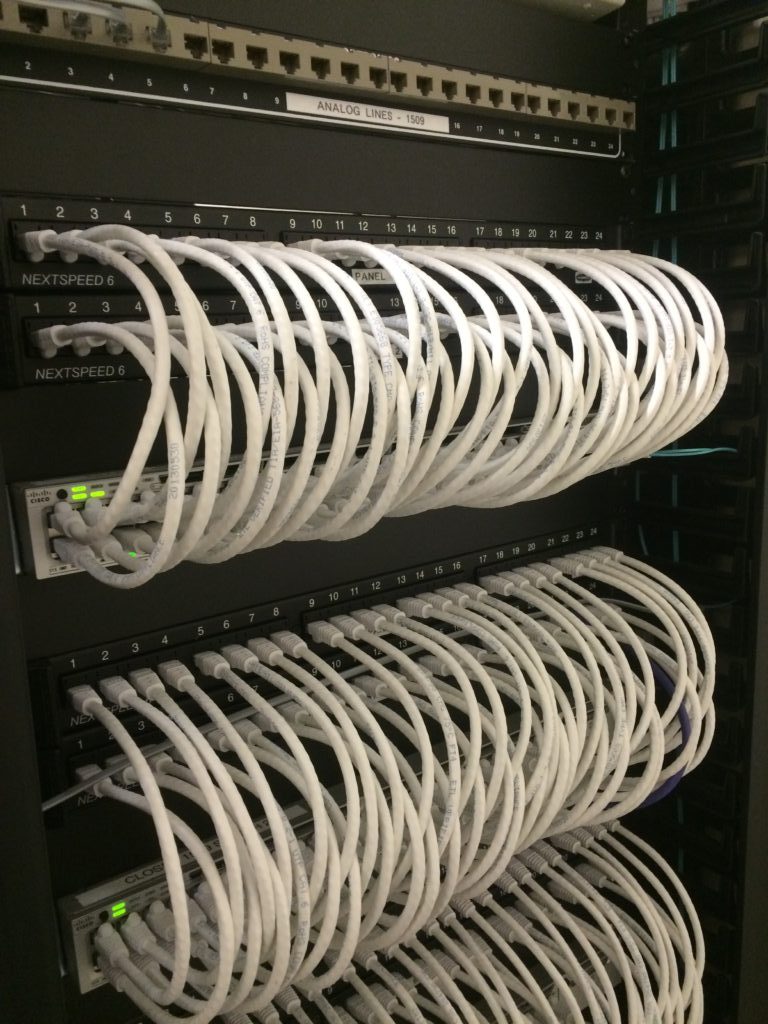 Network cabling in rack